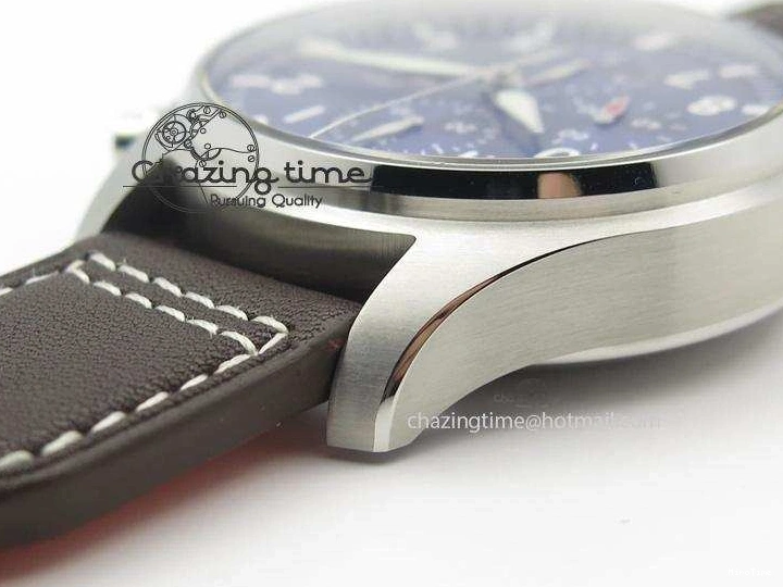 MIROTIME 1224 HighQuality Pilot Chrono 377714 “Le Petit Prince” ZF Best Edition Blue Dial On Brown Leather Strap A 7309